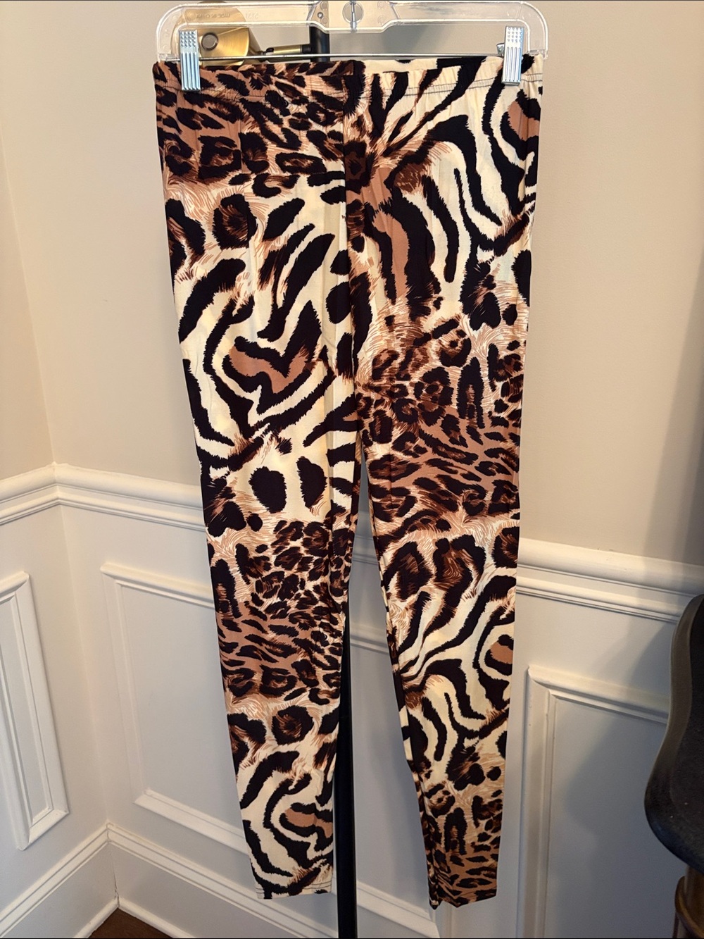 Animal Print Leggings - Brown & Black